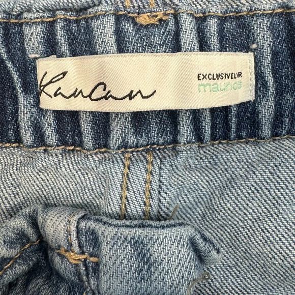 Kancan Ruffle Paperbag Waist Denim Jean Shorts Womens Sz 30 Light Blue High Rise - Picture 3 of 9